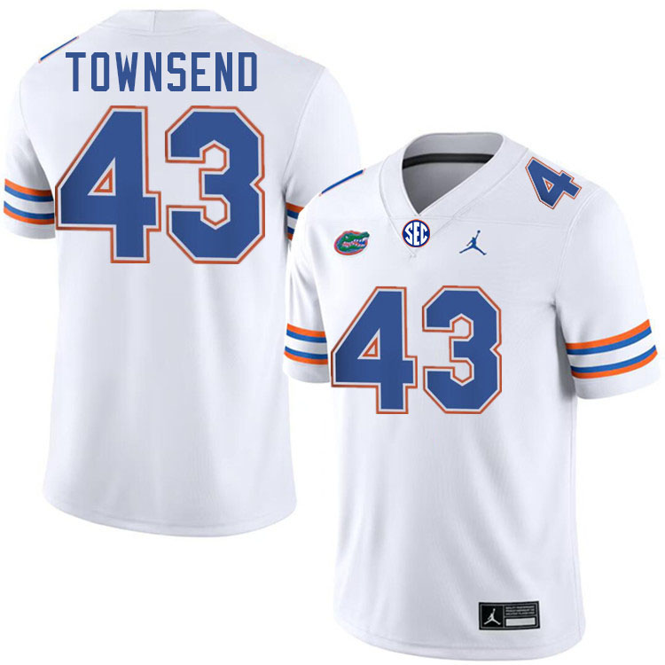 Tommy Townsend Florida Jersey,Florida Gators #43 Tommy Townsend Jersey Youth Uniforms-White